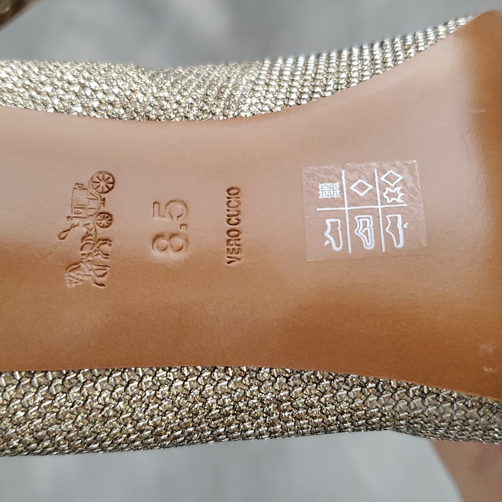 COACH Addie Gold Glitter Pointed Toe Pump Heels SIZE: 8.5B - Picture 11 of 12